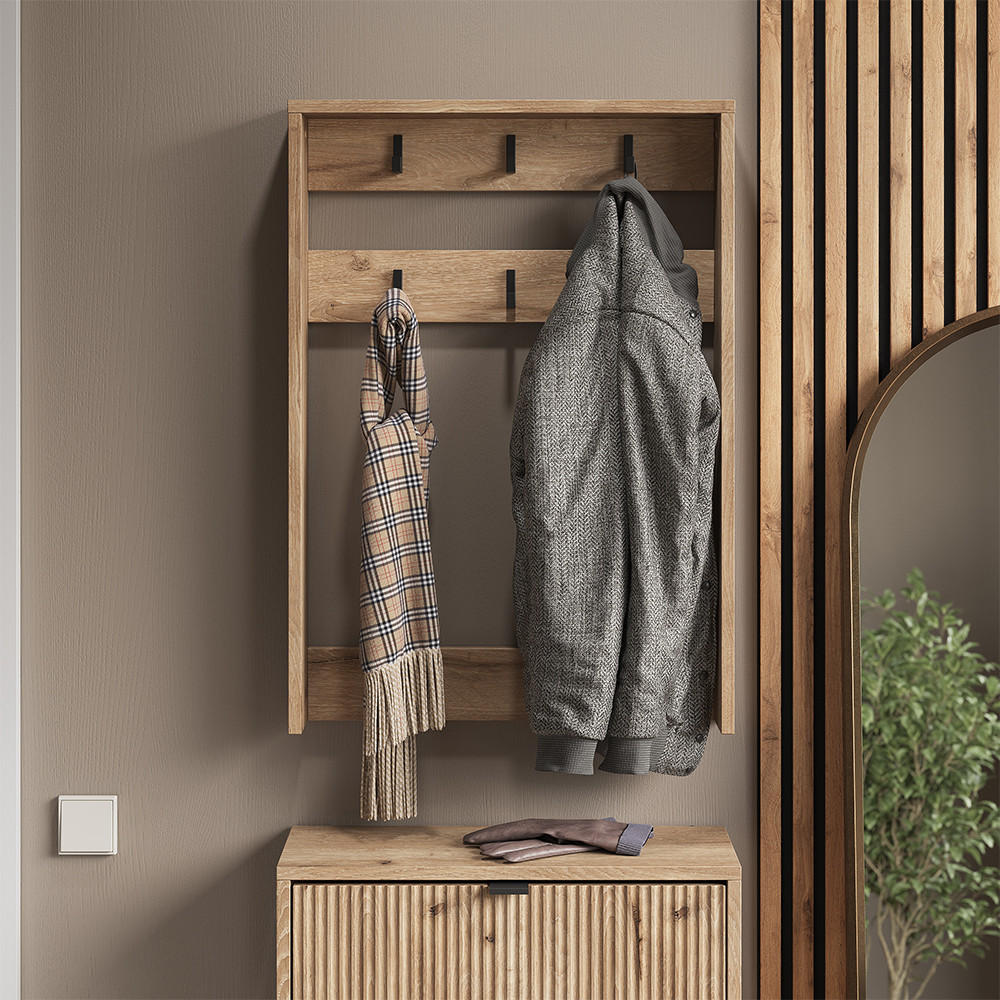 Thumbnail - Vicco Garderobenaufsatz, Eiche, Holzwerkstoff, Rechteckig, 60x85x12.1 cm, Garderobe, Garderoben-Sets & Serien, Garderobe...