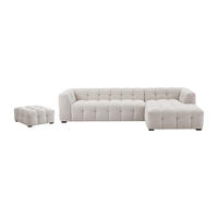 SOFA - 6 Personen - stoff - beige Dilome - Beige, Textil (90/68/90cm) - Vente-Unique