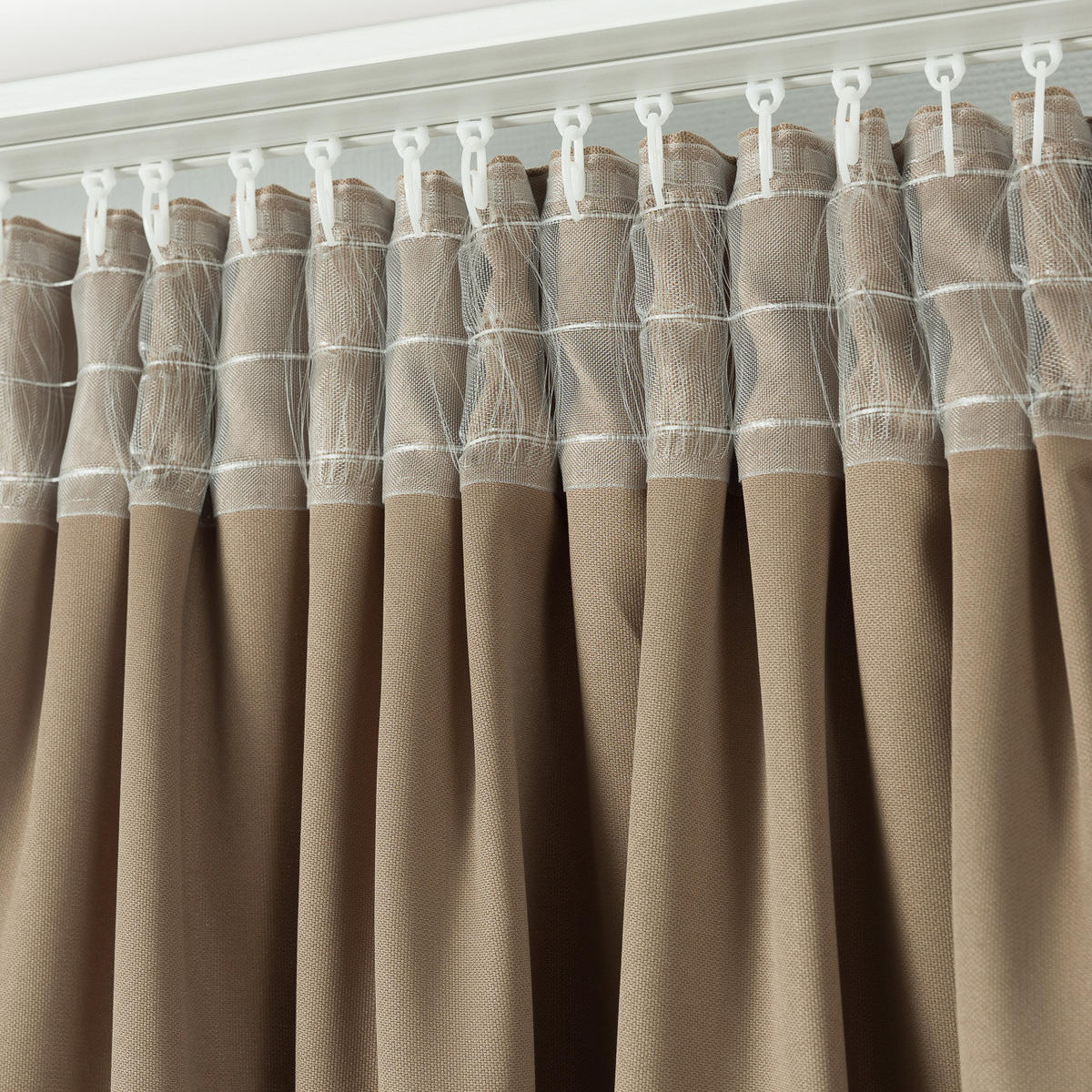 FERTIGVORHANG mit Schlaufenband mocca 140 x 280 cm - Mokka, Textil (140/280/1cm) - Dekoria