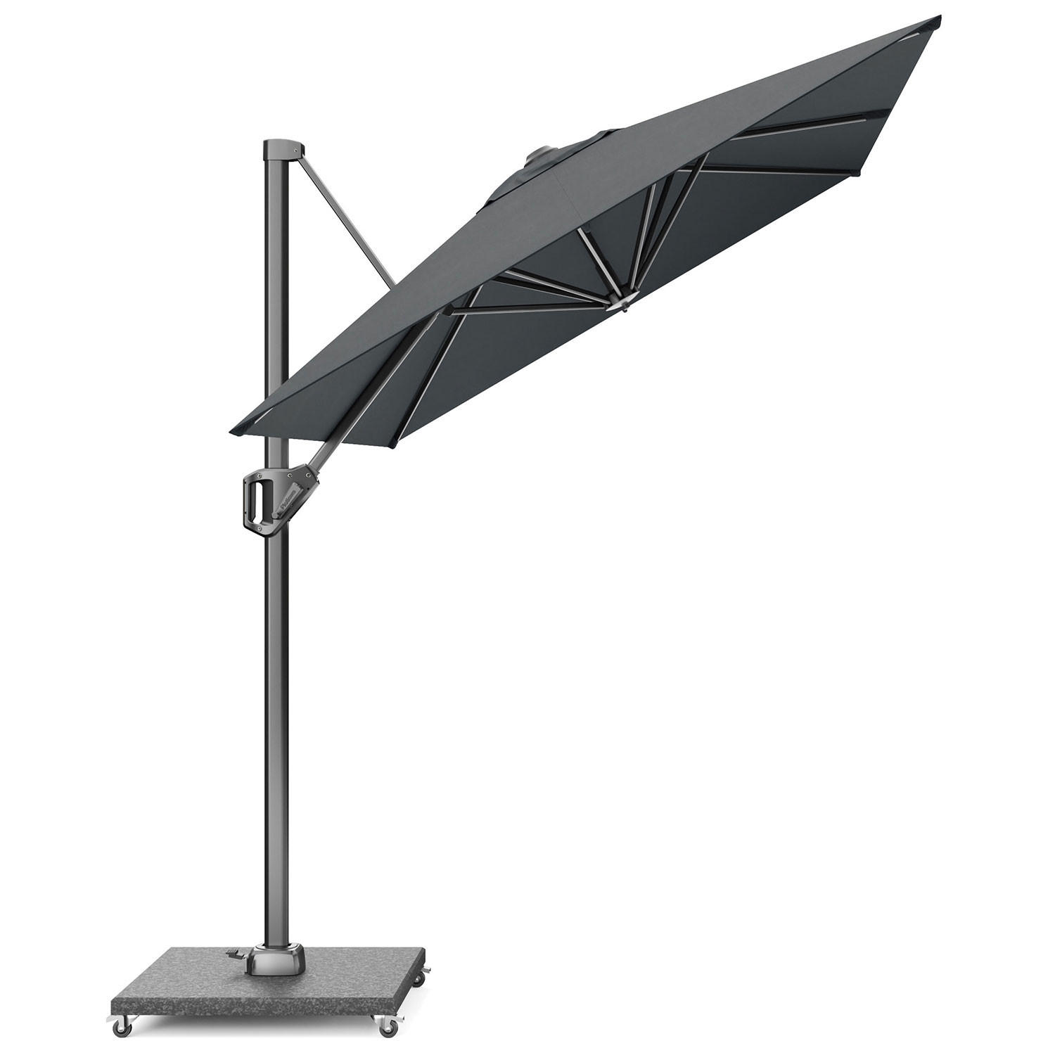 AMPELSCHIRM eckig 3 x 2 m Voyager T¹ Basic 360° kippbar anthrazit/anthrazit - Anthrazit, Metall (200/300cm) - Platinum
