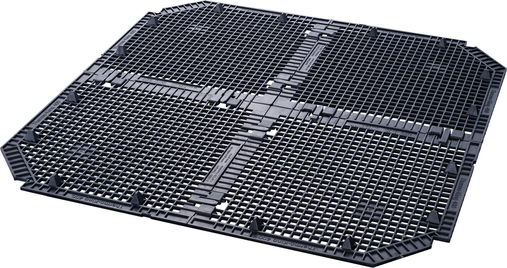 BODENGITTER THERMO- / 400 L, schwarz - Schwarz, Kunststoff (74/1/74cm) - GARANTIA