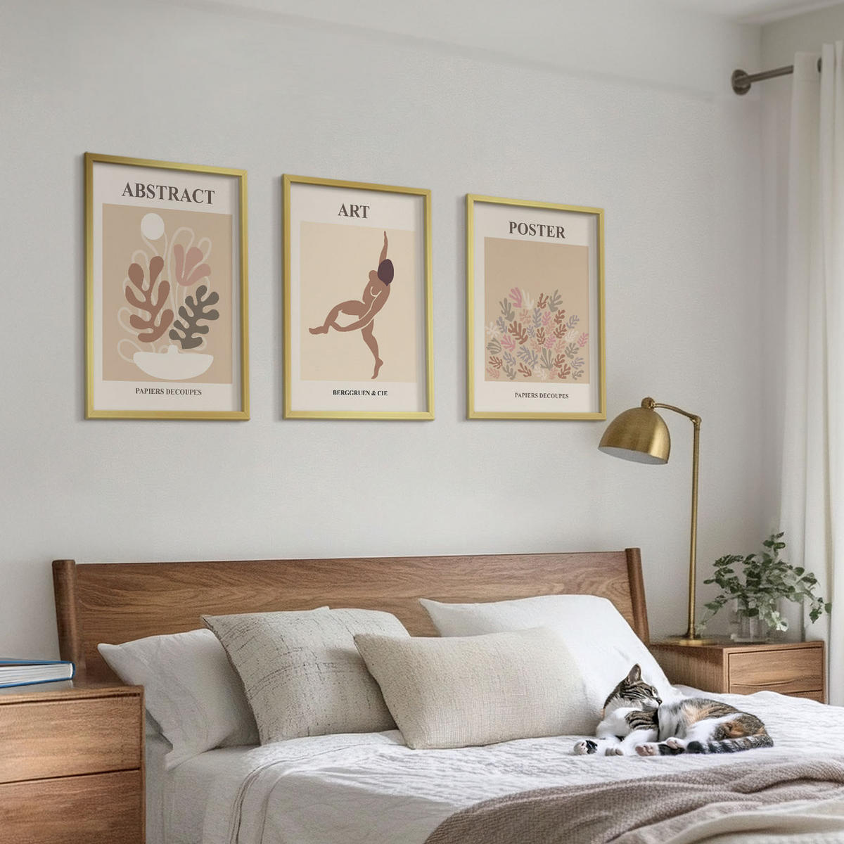 BILDER SET 3er Set - 40x60 cm Goldrahmen - Matisses stilvolle Kompositionen - Goldfarben, Kunststoff (40/60cm) - TULUP