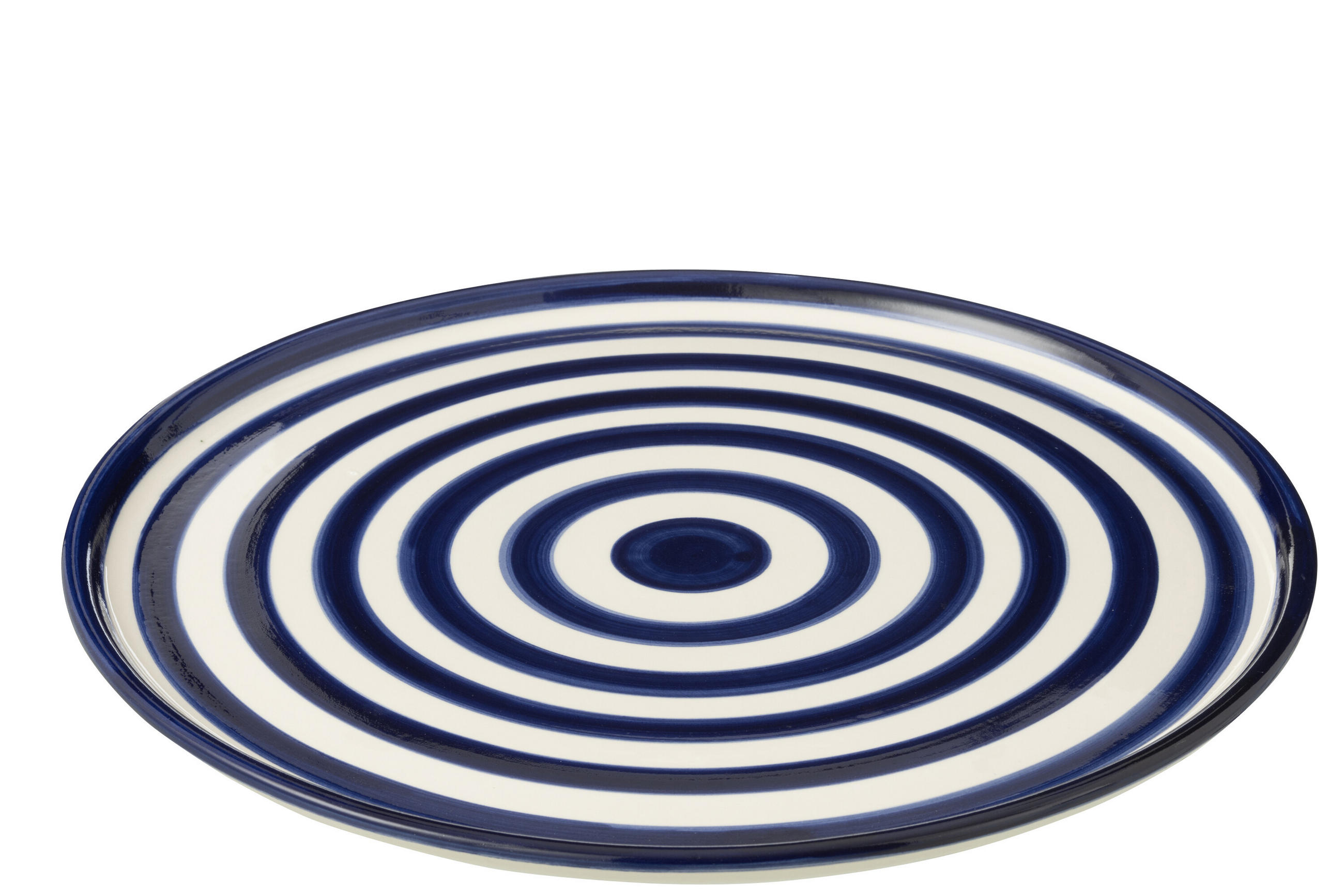 TELLER GRANADA STRIPES - Töpferei - Blau - Multicolor, Keramik (34cm) - J-Line
