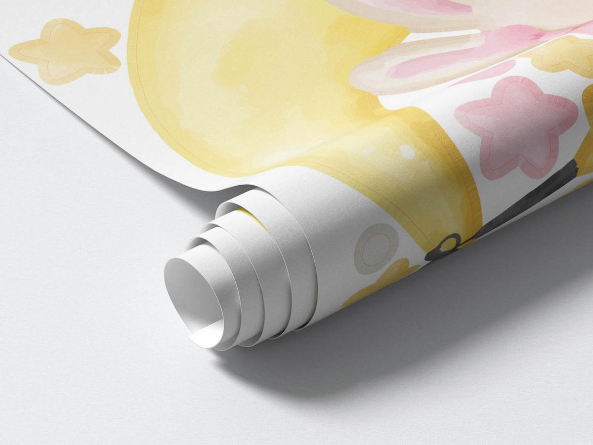 WANDAUFKLEBER 80x118cm - Hasen am Himmel - Multicolor, Kunststoff (80/118/0.1cm) - Wallfluent