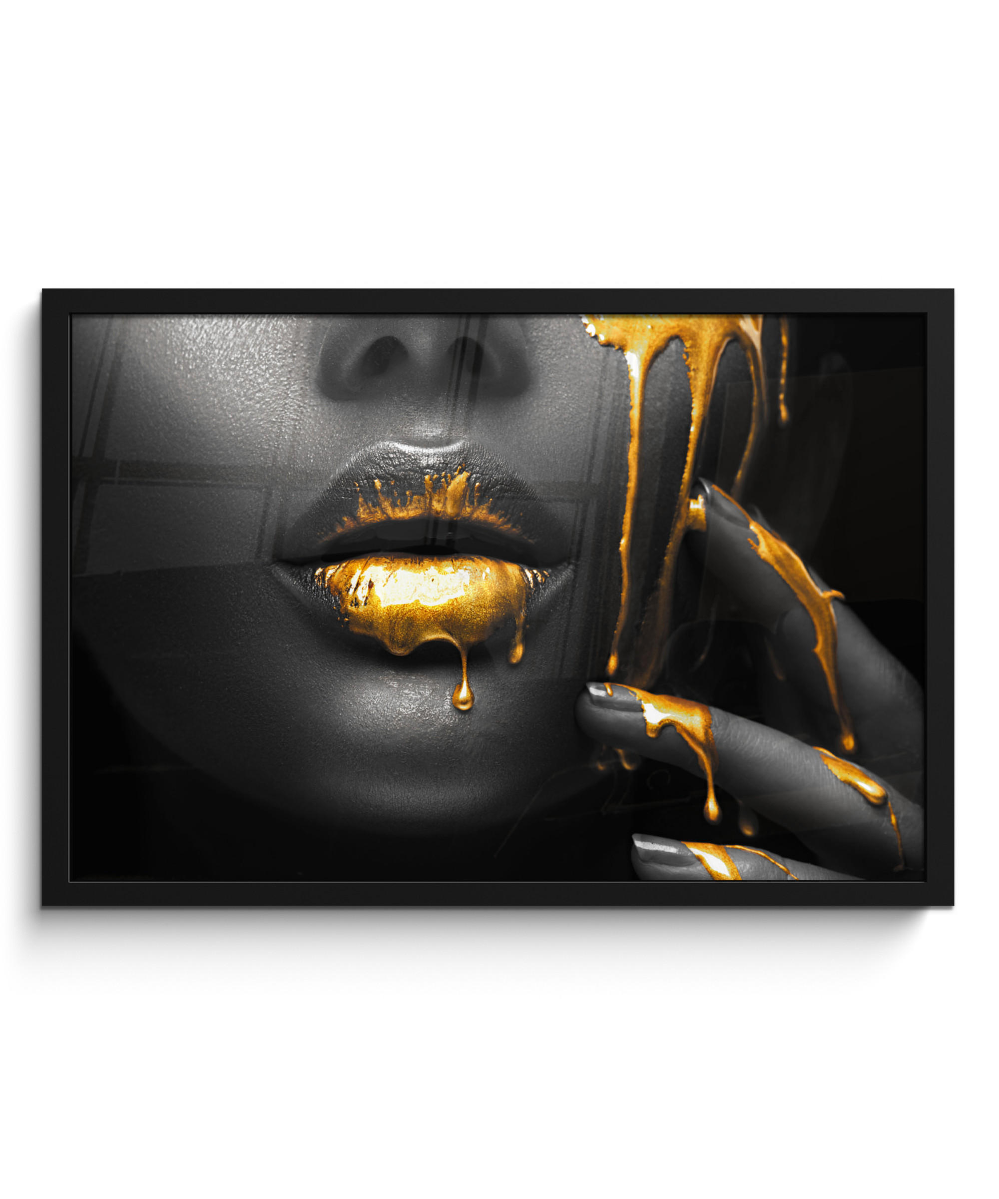 POSTER S OKVIROM Žena 60x40 cm - zlatne boje, papir (60/40cm) - MuchoWow