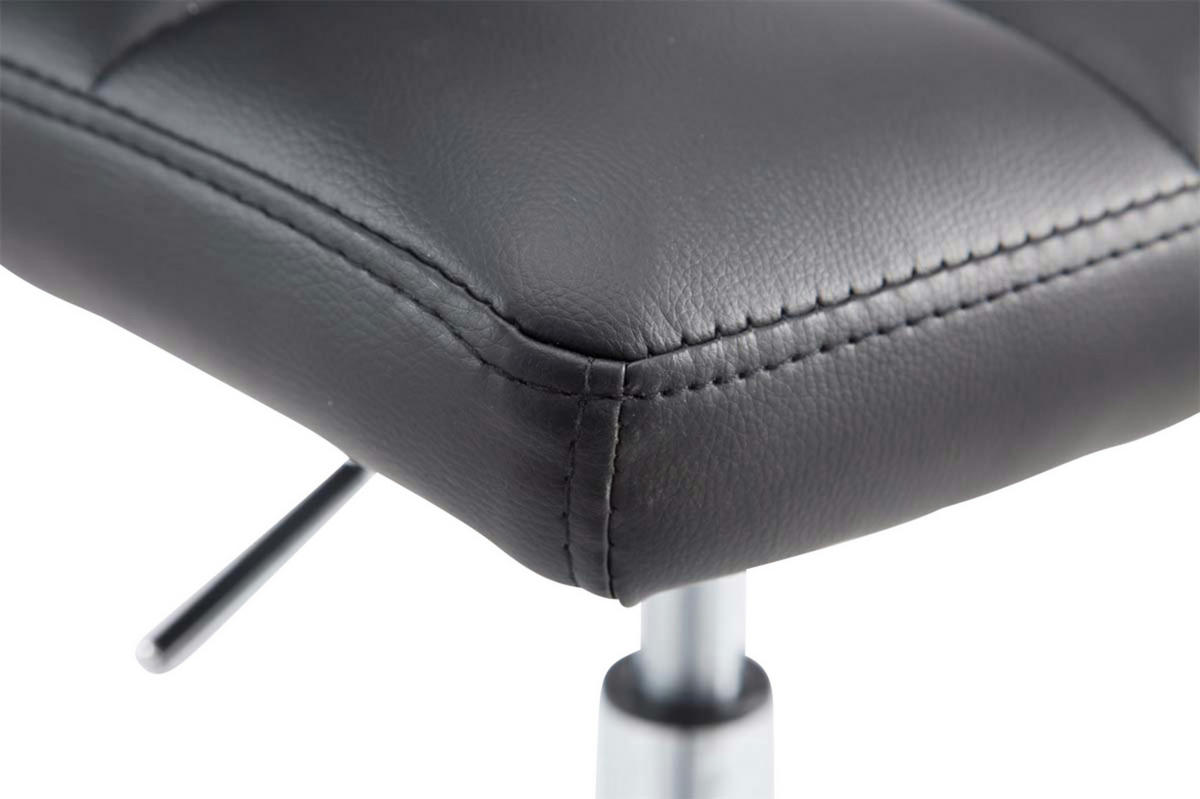 DREHSTUHL 4er Set Lederlook schwarz - Chromfarben/Schwarz, Textil/Metall (44/74/49cm) - CLP