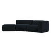 4-SITZER-SOFA Samt Stoff Blau - Blau/Schwarz, Kunststoff/Textil (335/70/166cm) - Makamii