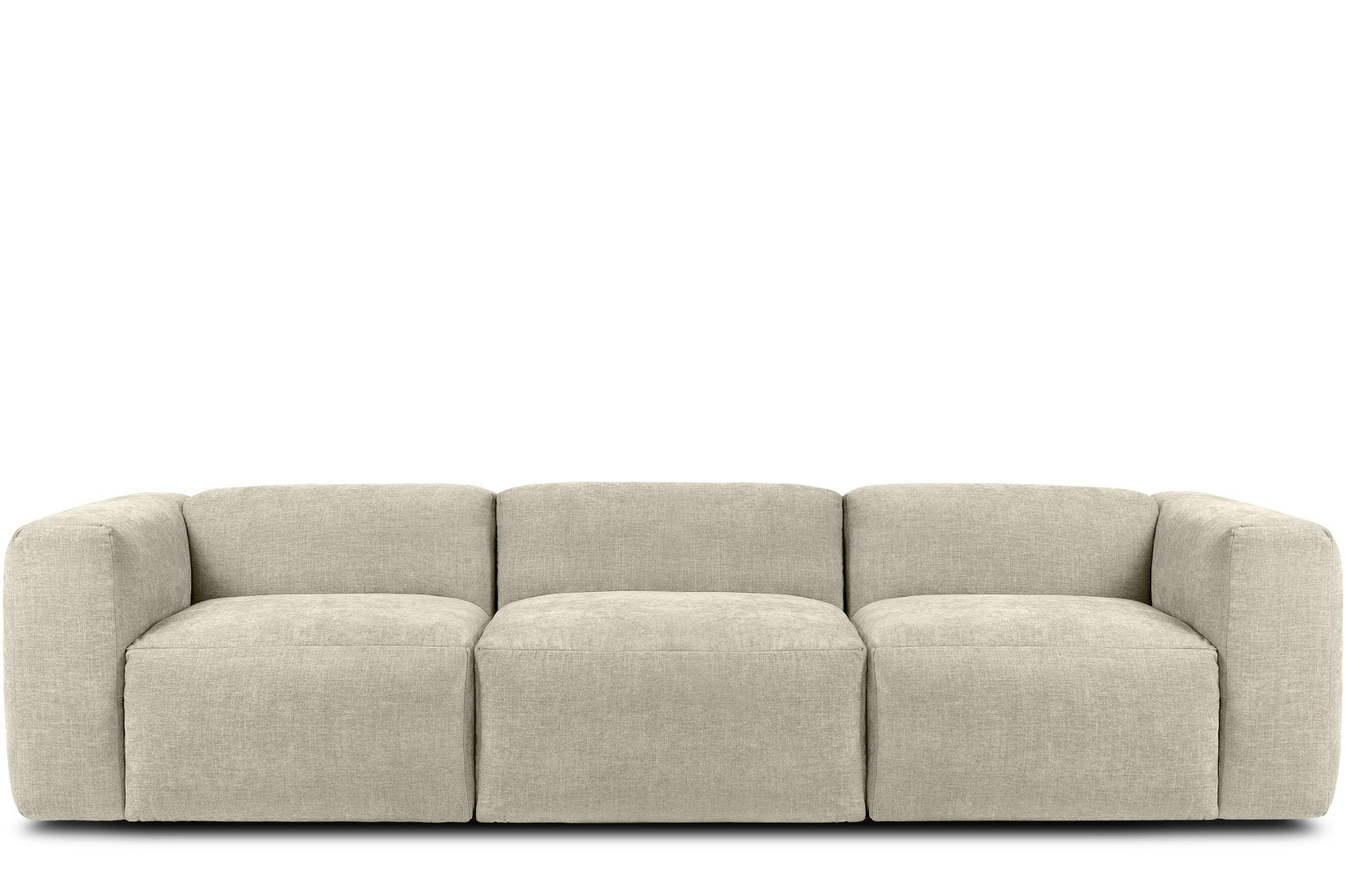 3-SITZER-MODULSOFA BUFFO mit extrem weicher und bequemer Sitzfläche, Gewebestoff, ecru - Ecru, Textil (290/73/96cm) - KONSIMO®