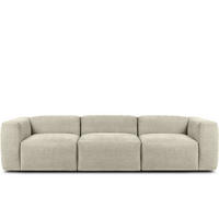 3-SITZER-MODULSOFA BUFFO mit extrem weicher und bequemer Sitzfläche, Gewebestoff, ecru - Ecru, Textil (290/73/96cm) - KONSIMO®