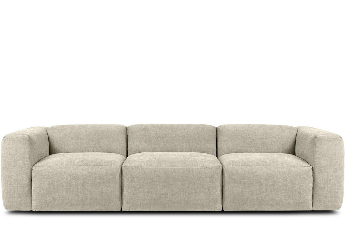 3-SITZER-MODULSOFA BUFFO mit extrem weicher und bequemer Sitzfläche, Gewebestoff, ecru - Ecru, Textil (290/73/96cm) - KONSIMO®