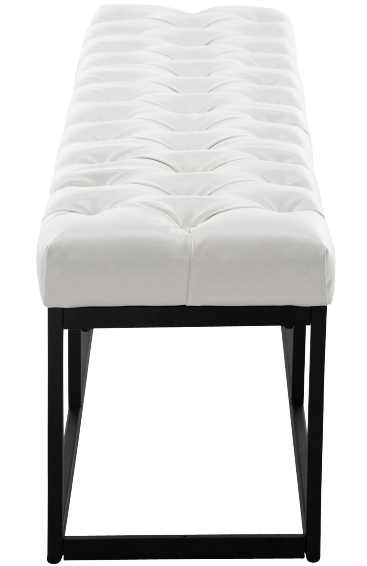 SITZBANK 150/38 cm Kunstleder weiß - Schwarz/Weiß, Textil/Metall (150/46/38cm) - CLP