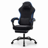 GAMINGSTUHL DE-40995 mit Nackenkissen und Rückenkissen Schwarz/Blau - Blau, Metall (58.5/120.5/63cm) - ComfortXL