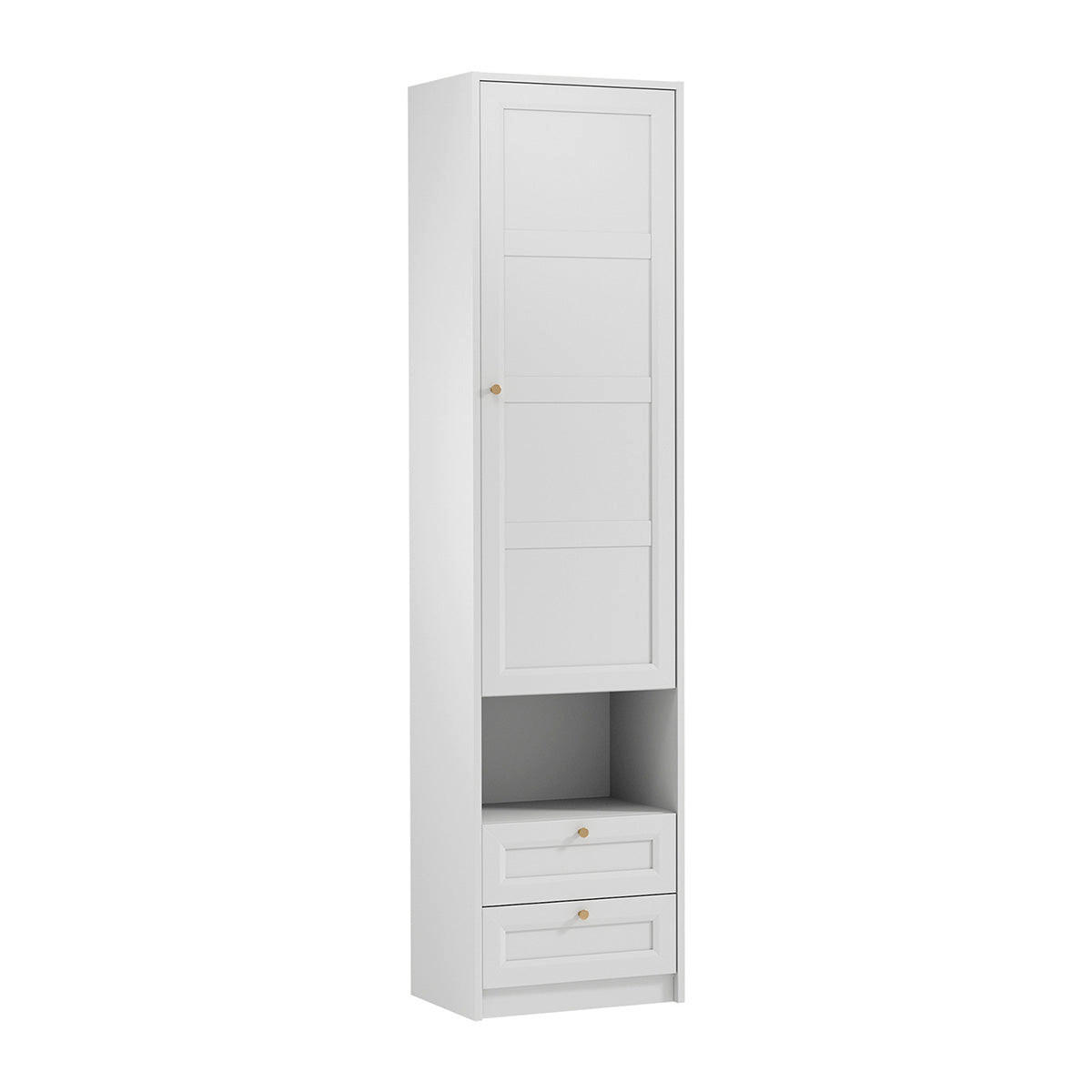 SCHRANK 1 Tür Fergus Weiß - Weiß, Holzwerkstoff (53.8/218.2/40cm) - Petits-meubles