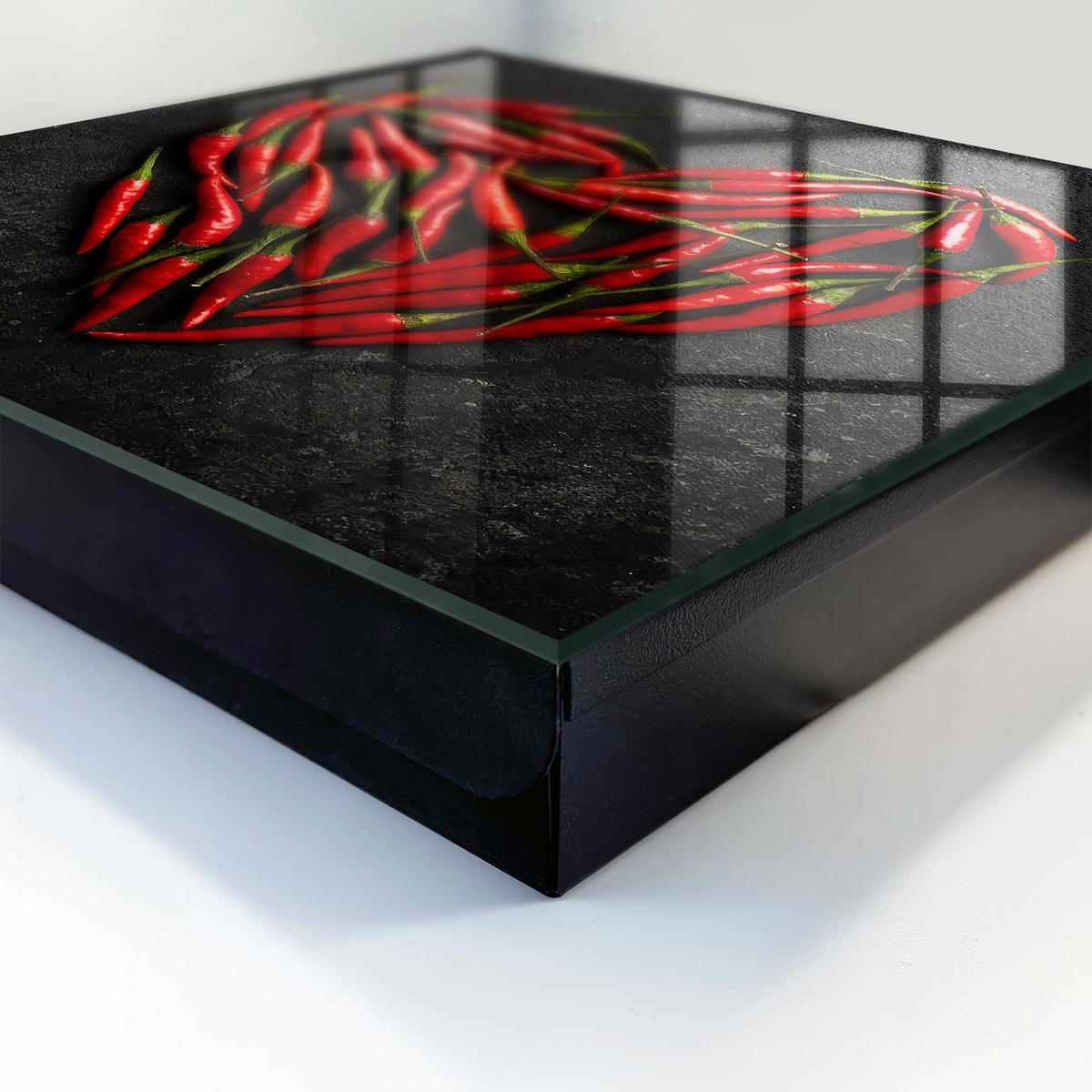 SCHLÜSSELBOX Schwarz 30x30 cm- Türöffnung nach rechts - Pfefferherz - Rot, Metall (30/30/5cm) - TULUP