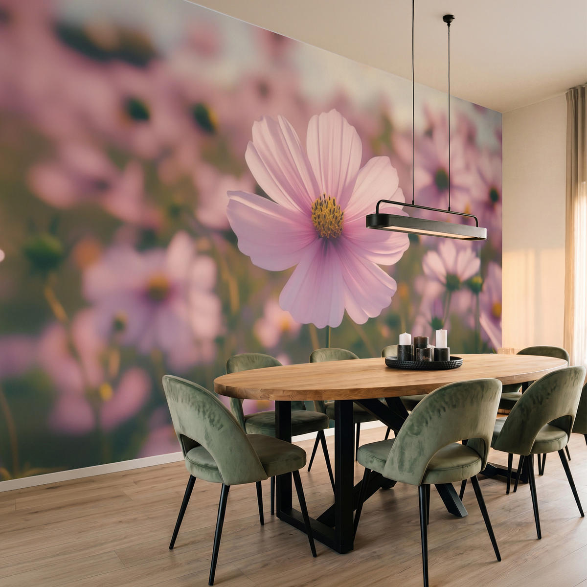 TAPETE - Blumen - Lila - Unscharf - 500x280 cm - Rosa, Papier (500/280cm) - OnlyWow
