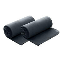 FLEECEDECKE 2er Set dunkelgrau 130/160 cm Kettelrand Anti-Pilling - Dunkelgrau, Textil (130/160cm) - wometo