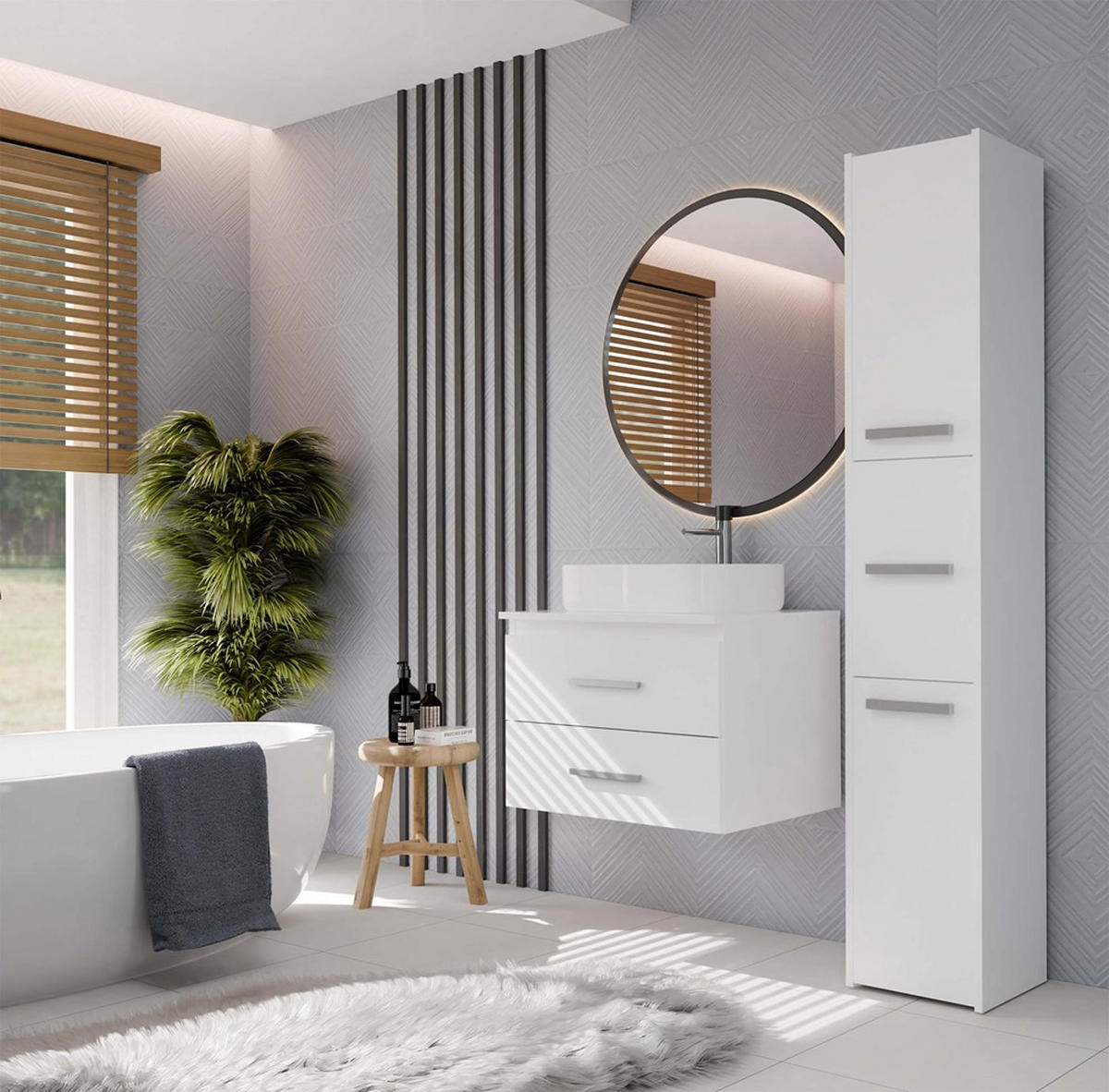 SKŘÍŇKA POD UMYVADLO Bílá 60/45/50 - bílá, kompozitní dřevo (60/45/50cm) - RAUMHIRSCH FURNITURE