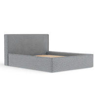 POLSTERBETT Lounge Grau 120/200 cm im Plüschstoff - Naturfarben/Grau, Holz/Holzwerkstoff (120/200cm) - Maison de Reve