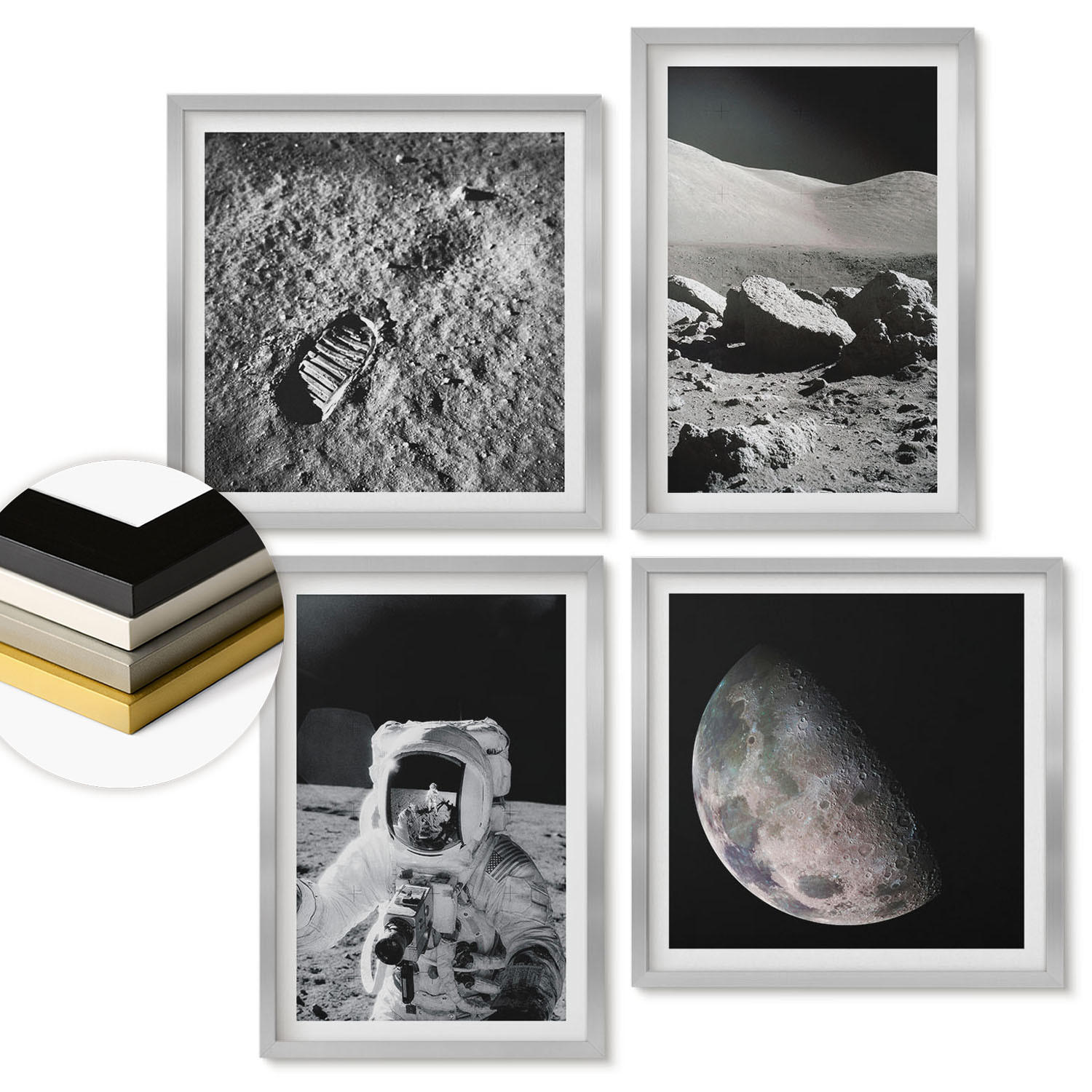 ArtPrintCave Wandbilder Silber 50x50 cm