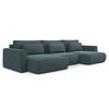 WOHNLANDSCHAFT Samt Stoff Blau - Blau/Petrol, Kunststoff/Textil (340/82/149cm) - Makamii