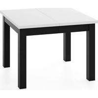 ESSTISCH Toren ausziehbar verlängerbar quadratisch, Weiß 90-290/90/76.5 cm - Schwarz/Weiß, Holz/Holzwerkstoff (90/90/77cm) - WFL GROUP