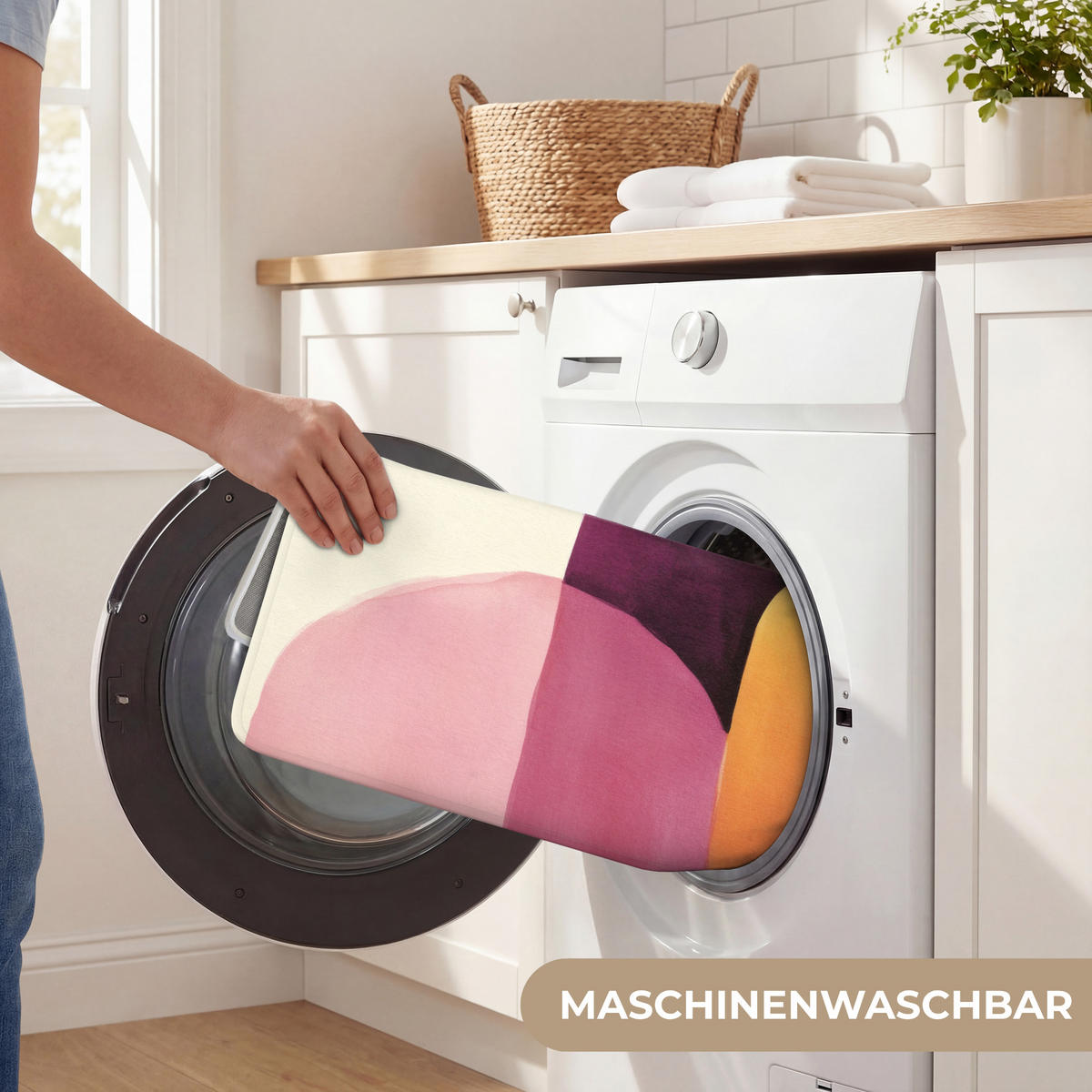 WC PŘEDLOŽKA Tvary - abstraktní - barevné 50x80 cm - terakotová, textil/plast (50/1cm) - OnlyWow