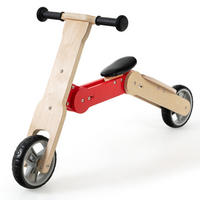 KINDERROLLER umwandelbarer Rot - Rot, Holz (96/38/58cm) - COSTWAY