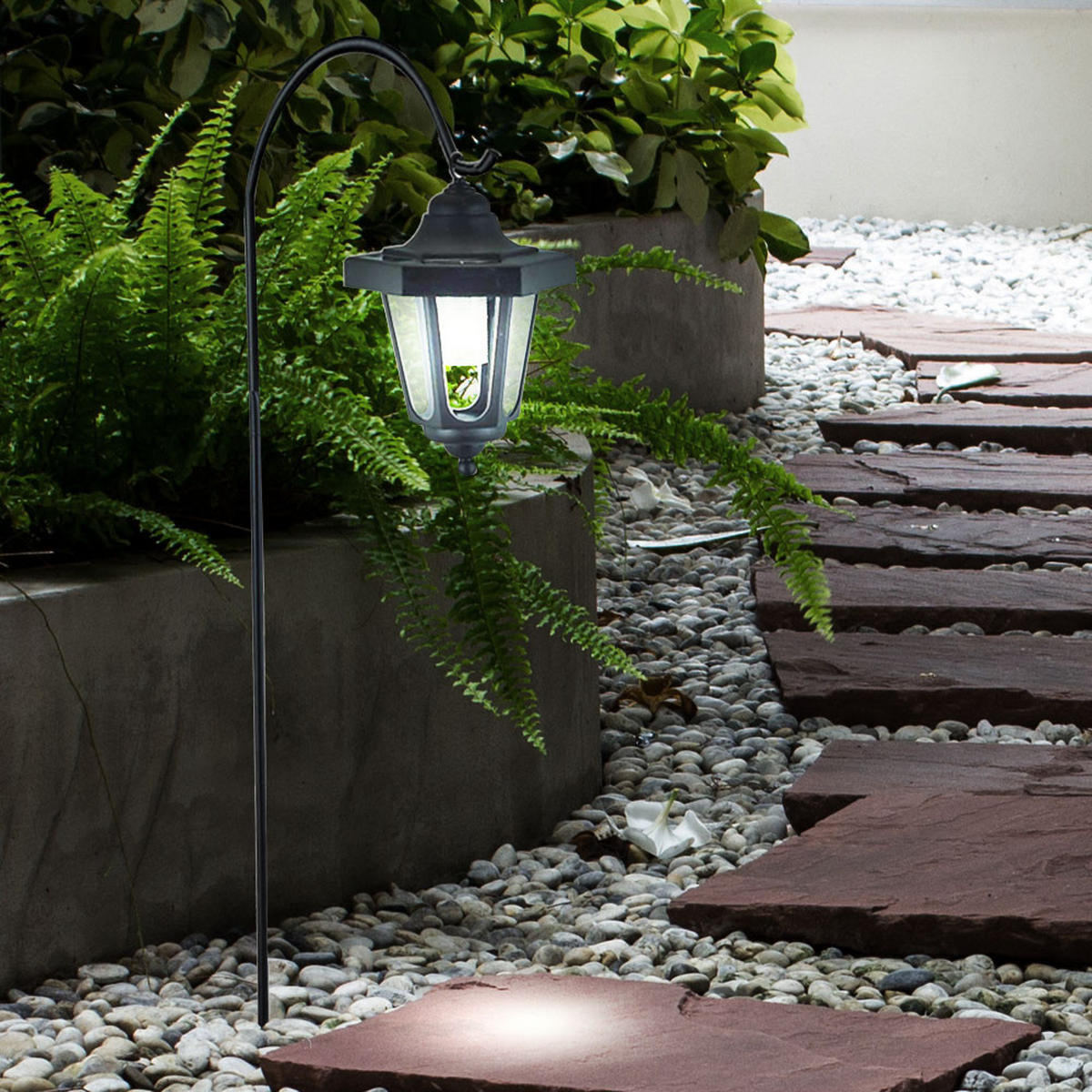 LED AUSSENLEUCHTE Stahl Schwarz 3er Set - Schwarz, Kunststoff/Metall (17.5/17/79cm)