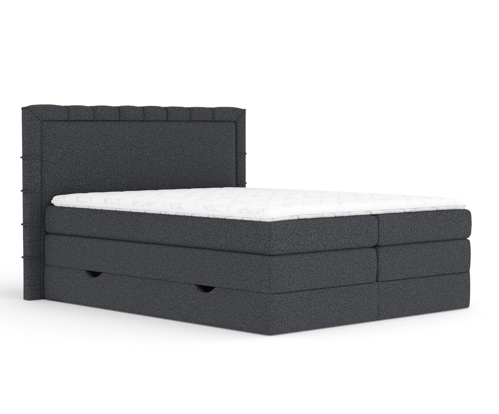 BOXSPRINGBETT Rosabel Schwarz 160/200 cm mit Matratze und Topper - Schwarz, Holz/Holzwerkstoff (160/200cm) - Maison de Reve