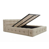 BETT mit Bettkasten - 2 Personen - Stoff - Beige - Beige, Textil (140/190cm) - Vente-Unique