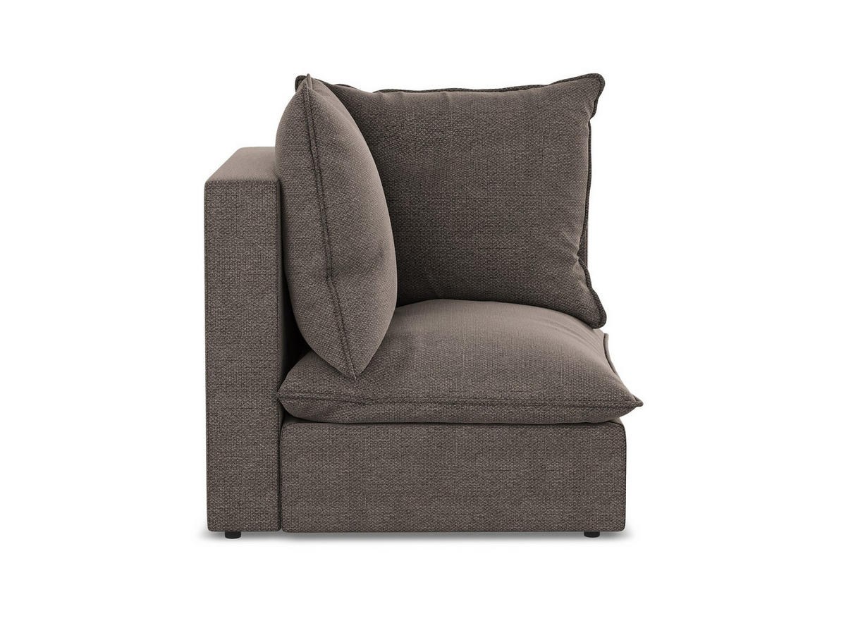 SOFAELEMENT Bouclé Stoff Braun - Schwarz/Braun, Holzwerkstoff/Kunststoff (90/77/90cm) - Makamii