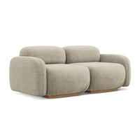 3-SITZER SOFA Bouclé Stoff Beige - Beige/Braun, Holz/Textil (190/73/95cm) - Makamii