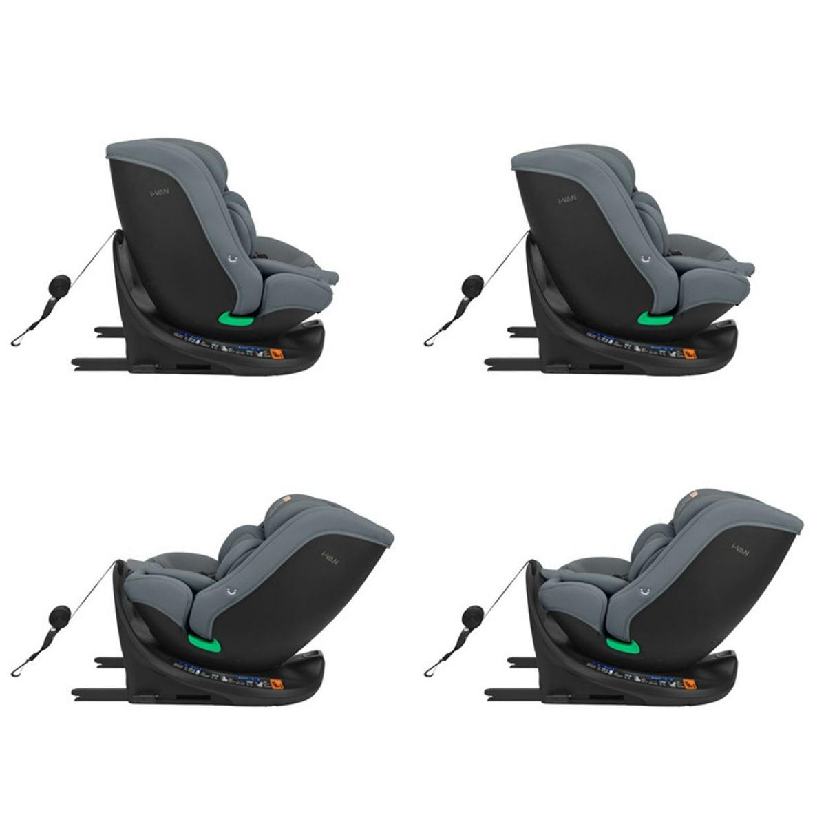 KINDERSITZ i-Van i-Size dunkelgrau (40-150cm) Isofix Gruppe 0+/1/2/3 Kopfstütze - Grau, Kunststoff (43/58cm) - Kikka boo