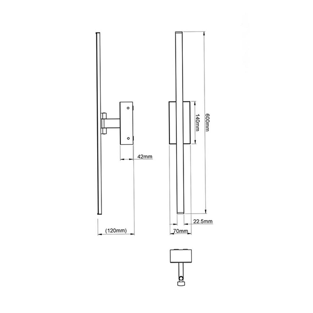 LED WANDLEUCHTE Metall Goldfarben - Goldfarben, Metall (60/7/12cm) - Globo Lighting