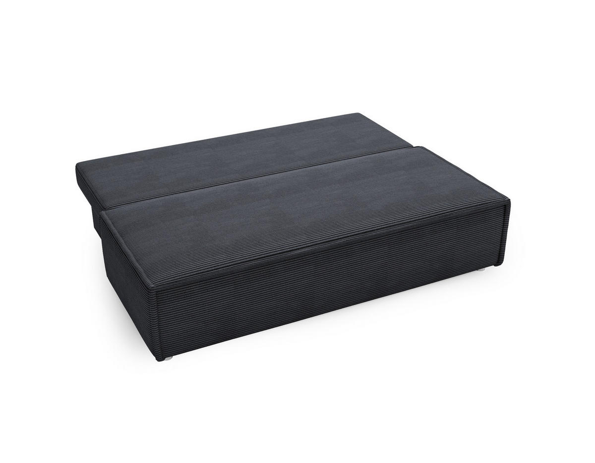 SCHLAFSOFA Mit Bettkasten DUO Poso Stoff Dunkelgrau - Dunkelgrau, Holz (198/89/90cm) - Kaiser Möbel