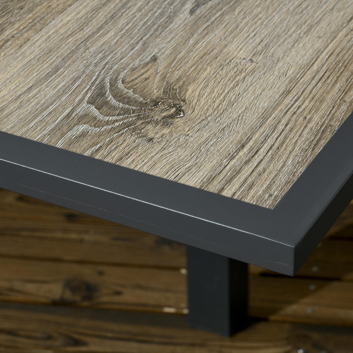 GARTENTISCH aus Aluminium 80/160x80x75 cm Beige mit ausziehbarer Tischplatte - Beige, Metall (160/80/75cm) - Modfu