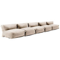 GARTENSOFA mit 5 Sitzplätzen, Sandfarbe - Beige, Textil - Oviala