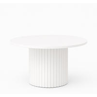 TISCH Weiß Riko Metallgestell Gerillte Oberfläche 90 cm - Weiß, Holzwerkstoff (90/90/42cm) - Sepro Meble