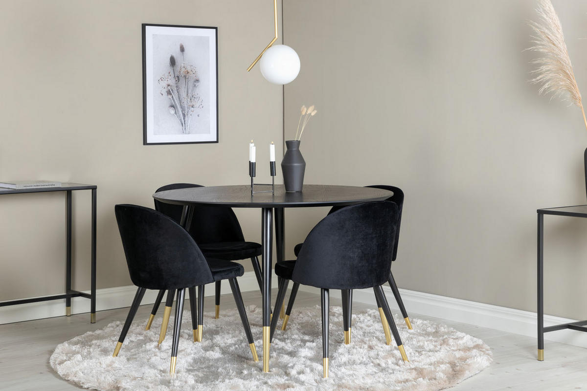 TISCHGRUPPE Schwarz - Schwarz, Holzwerkstoff (115/75/115cm) - ebuy24