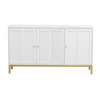 SIDEBOARD 120 cm in Weiß Kommode mit 3 Designtüren & verstellbaren Fächern - Weiß, Holzwerkstoff (140/80/39.8cm) - Urban Meuble