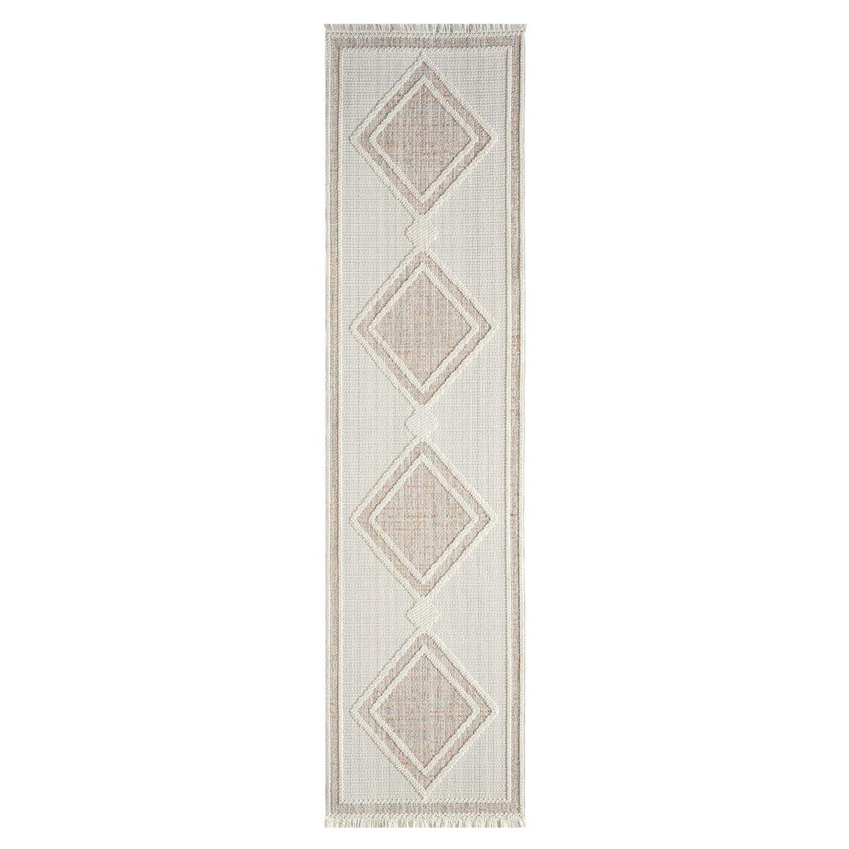 KURZFLOR-TEPPICH Lindo 8853 Terra 80x300 cm - Creme, Textil (80/300cm) - carpet city
