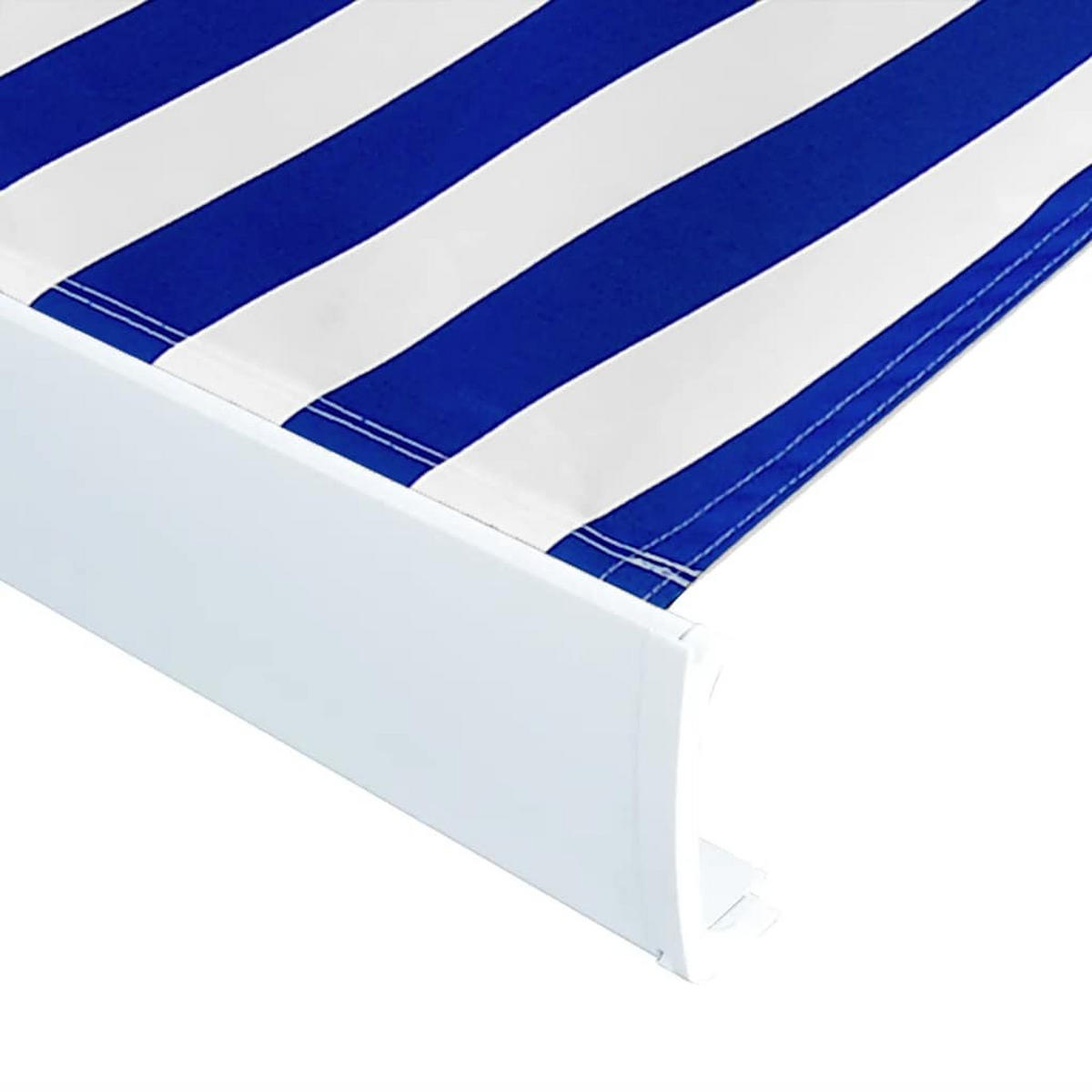 KASSETTENMARKISE mit Motor 400x300 cm Blau und Weiß - Blau, Textil (400/1/400cm) - furnicato