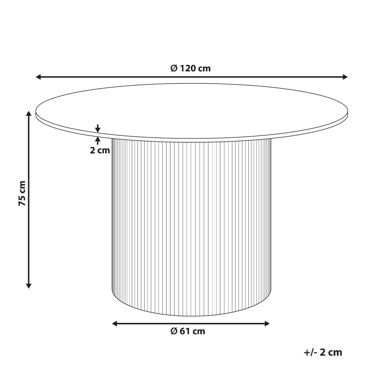ESSTISCH Weiß Albina - Weiß/Braun, Stein (120/120/75cm) - Beliani