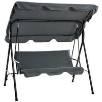 HOLLYWOODSCHAUKEL 172x110x153 cm grau - Grau, Textil (172/153/110cm) - LEBENLANG