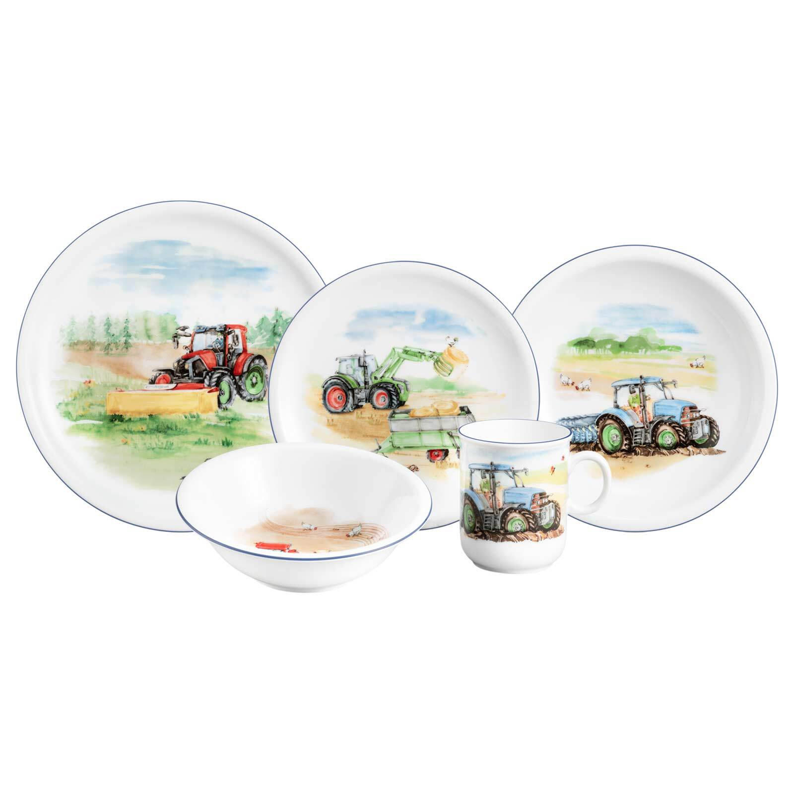 KINDERGESCHIRR SET Compact Mein Traktor bunt 5er Set - Multicolor, Keramik (1/1/1cm) - Seltmann Weiden