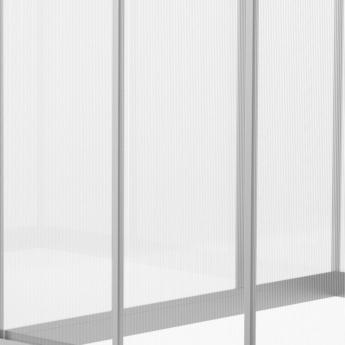 GEWÄCHSHAUS DE-11902 Aluminium Polycarbonat mit Dachluke Silber - Transparent, Metall (190/195/242cm) - ComfortXL