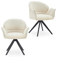 ESSZIMMERSTÜHLE GIRONA 2er-Set cremeweiß - Creme, Textil (62/81/59cm) - IDIMEX