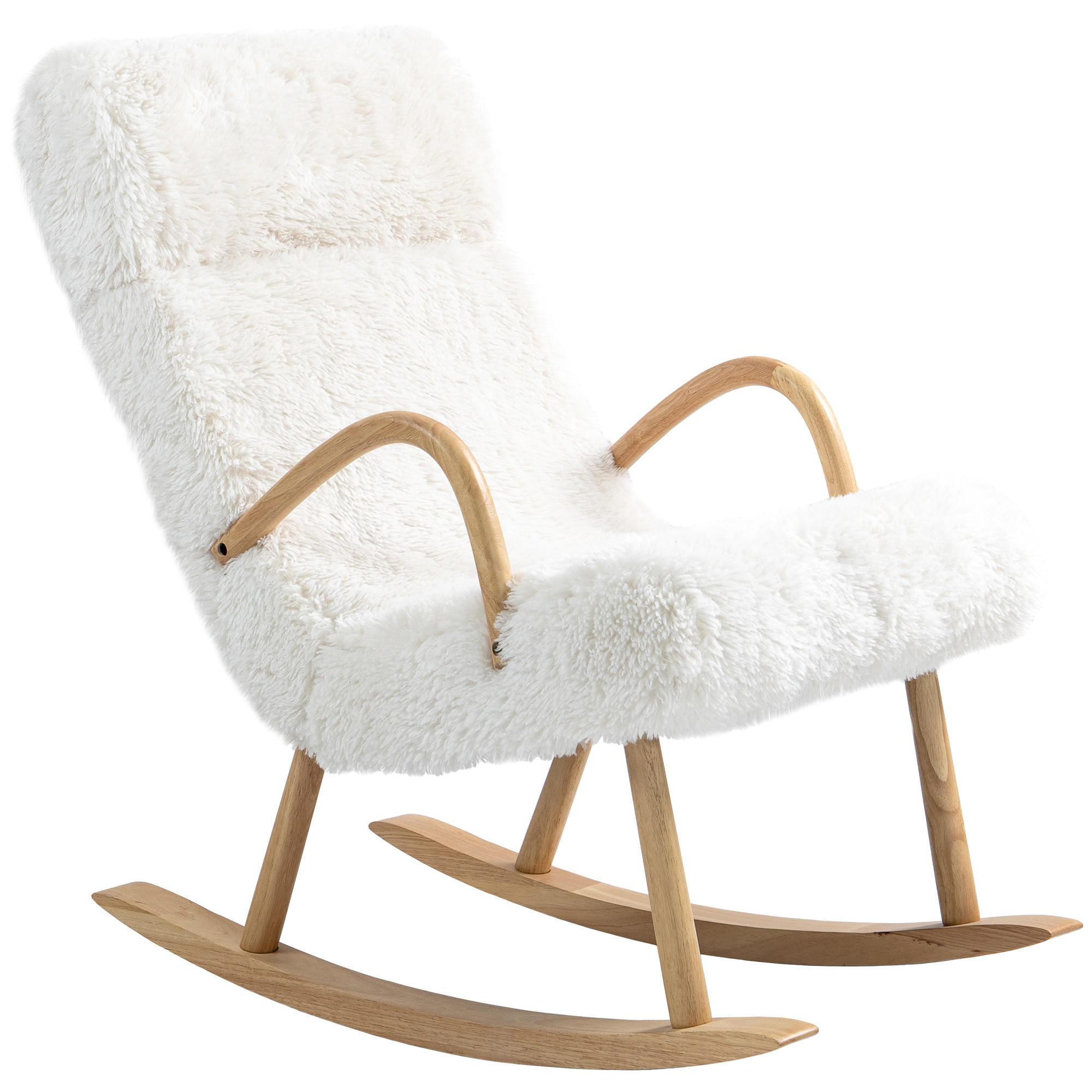 SCHAUKELSTUHL - Weiß, Holzwerkstoff/Kunststoff (114/109/58cm) - HOMCOM