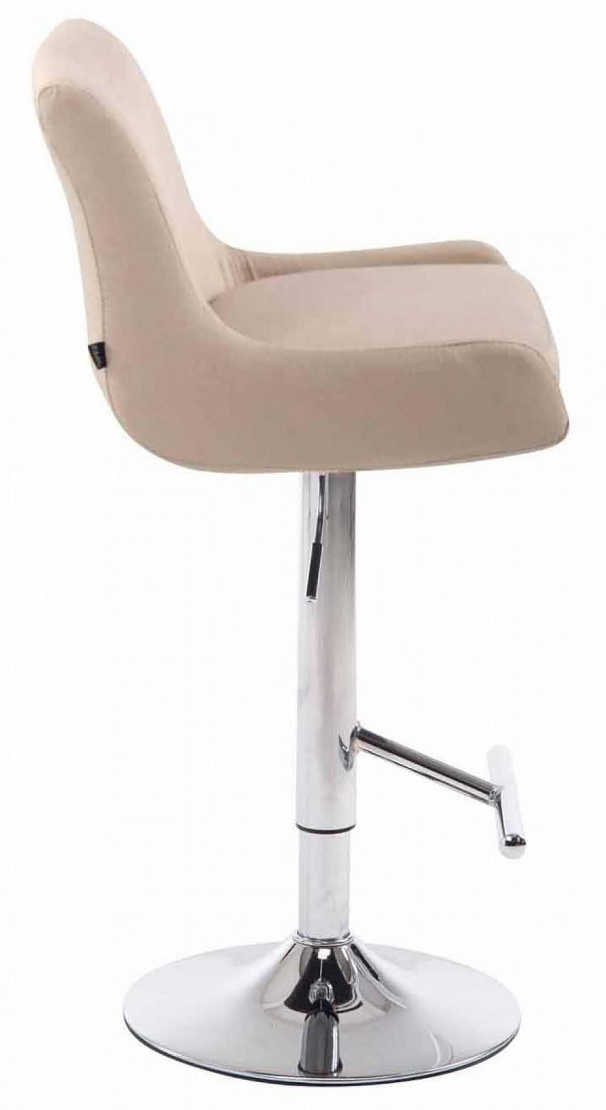 BARHOCKER 2er Set Stoff creme - Chromfarben/Creme, Textil/Metall (43/90/50cm) - CLP