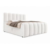 BOXBETT CUDDLE 120x200 cm in Weiß, Bettkasten, Topper, Velvet-Stoff - Weiß, Holz/Textil (120/200cm) - EMLAR Home